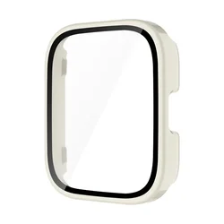 All-Around Protective Bumper Case and Screen Protector for Amazfit Bip 5 Unity (Ivory White)