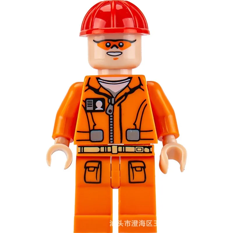 Occupation series Urban construction engineer Children assemble small particle building block toys - 5