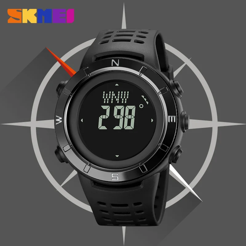 SKMEI Military Men's LED Electronic Watches Stopwatch Date Compass Waterproof Wristwatch Alarm Multifunction Digital Clock Reloj
