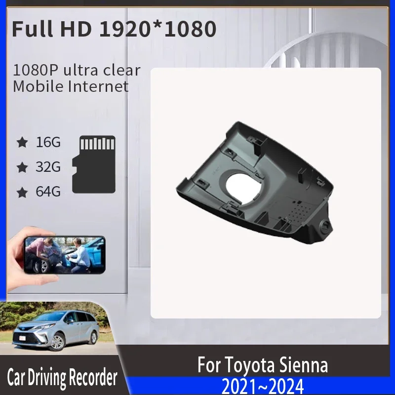 Dvd Per Auto Per Toyota Sienna Xl40 2021 2022 2023 2024 Plug Dashcam Voor Players Road Recorder Camera Dash Cam Wifi Accessori Auto