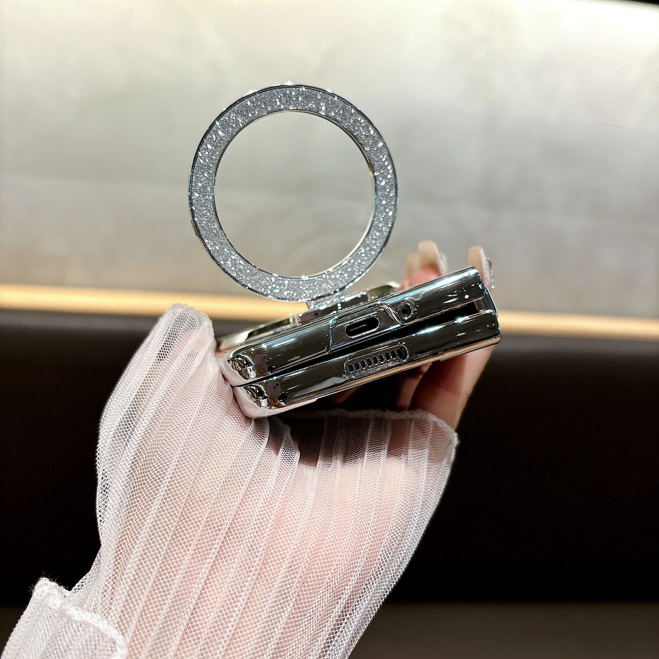 Luxury Ring Electroplate Sparkling Magnetic Shockproof Phone Case
