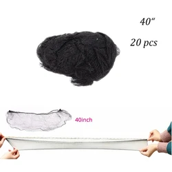 20 - Pack Durable Nylon Hair Styling Nets - Black, Beige, Brown (40inch Black 20pcs)