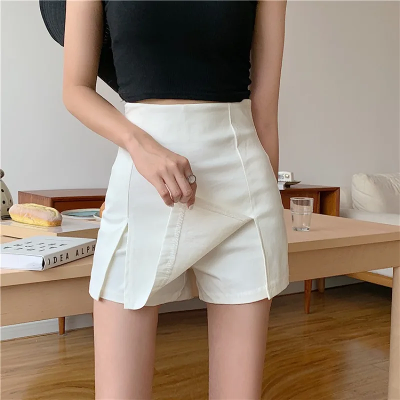 Sexy Split Shorts Skirt Women's Office Ladies Suit Skirt Summer New Black Mini A-line Pants Skirt High Waist Wide Leg Shorts - Image 4