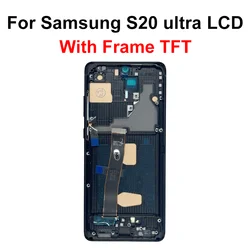 Premium LCD Display with Frame & Touch Screen Digitizer for Samsung Galaxy S20 Series (S20 Ultra TFT BlackF)