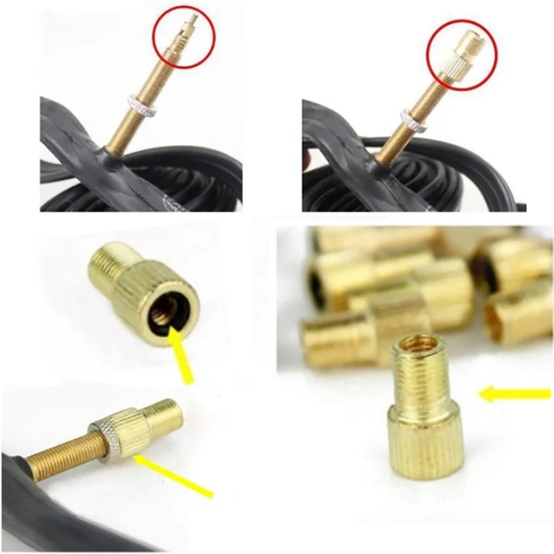 JEAZEA 5PCS Car Auto Brass Micro Set Tyre Wheel Tire Air Chuck Inflator Pump Valve Clip Clamp Connector Adapter
