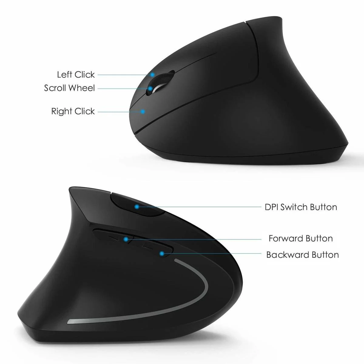 CHYI Ergonomic Vertical Mouse 2.4G Wireless Right Left Hand