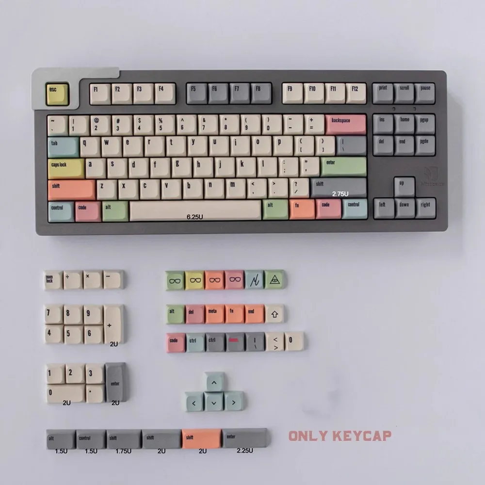 

Холщовые колпачки для клавиш PBT с термосублимацией 133 клавиш XDA высота механический адаптер для клавиатуры 68/104