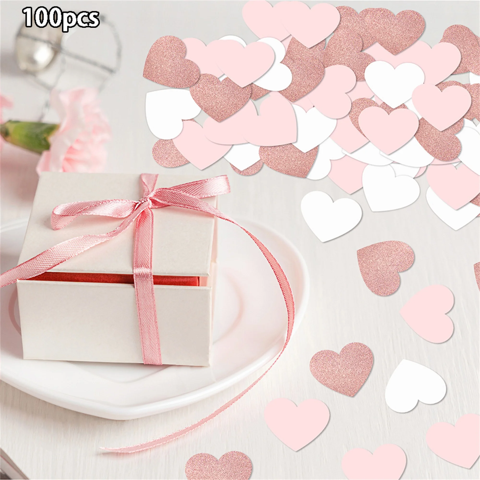 Valentine s Day Heart-Shaped Garland Decorations Romantic Heart Cutouts Hanging Banner for Party Supplies