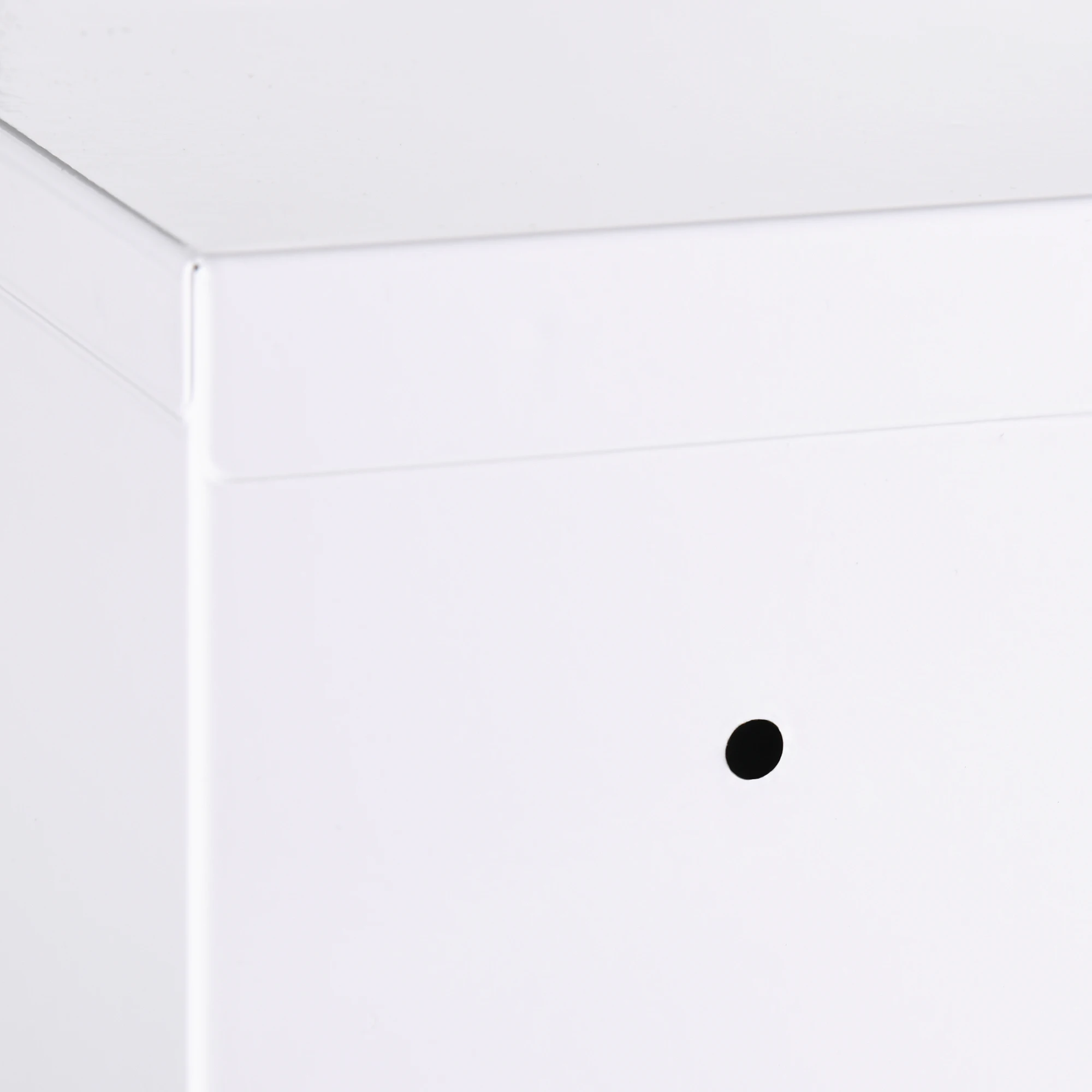 Abschließbarer, an der Wand montierter Apothekerschrank mit 2 Schlüsseln, aus Stahl in Weiß, 40 x 15 x 53,5 cm, für Badezimmer und Küche, vor Ort – Detail 8