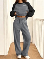 Survêtement pour femmes, mode automne, sweat-shirt à col rond, tenue deux pièces, confortable, costume de jogging, fitness, rue, 2026 5