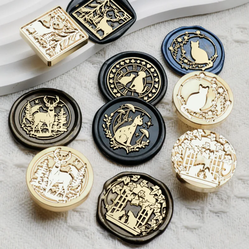 

25mm 30MM Retro Wax Seal Stamp Squirrel Cartoon/Animal/Bear/Cat For A Copper Head Envelopes Wedding Invitations Scrapbooking