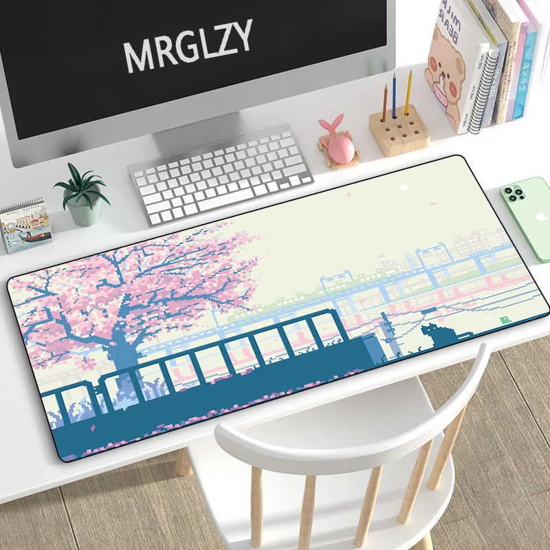 

Drop Shipping Anime Mouse Pad 40X90CM Cherry Blossoms Large Waterproof Mousepad Gaming Accessoroes Laptop Gamer Keyboard DeskMat