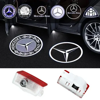 2 pz HD Ha Condotto La Luce di Benvenuto Porta Auto Proiettore Lampade Accessori Auto Per Mercedes benz AMG W204 W203 W212 W211 W124 W210 GLC GLE E