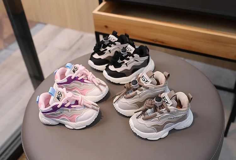 Sapato de caminhada de malha respirável bebê, infantil, criança