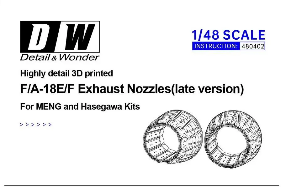 

DETAIL& WONDER F/A-18E/F EXHAUST NOZZLES (LATE VERSION) FOR MENG AND HASEGAWA
