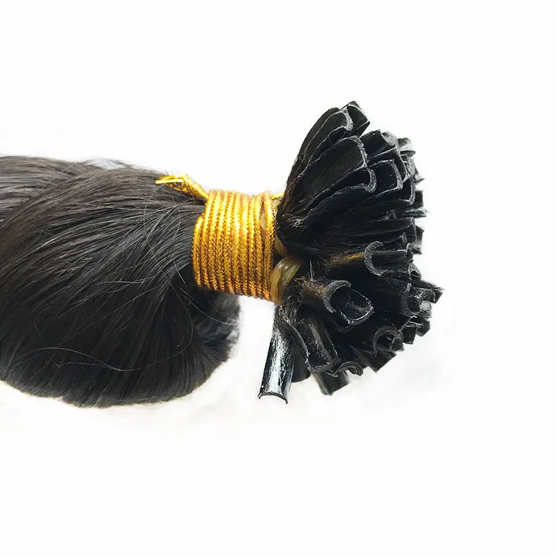 Loose Wave Tip Extensions U Tip Human Hair Pre Bonded Keratin U Nail Remy 100 Strands