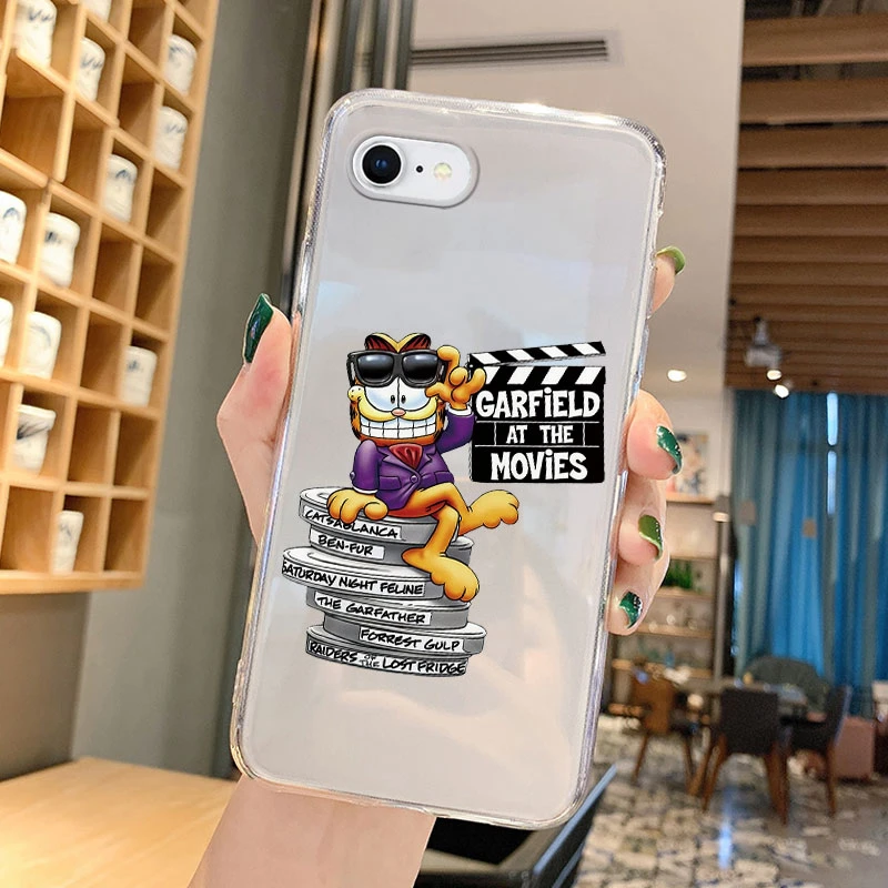Cartoon Garfield Letters Case For iphone 7 8 Plus SE 2020 Cover Matte Funny Clear Soft Phone Funda For iphone 7 Plus Coque Bags case for iphone 13 pro max