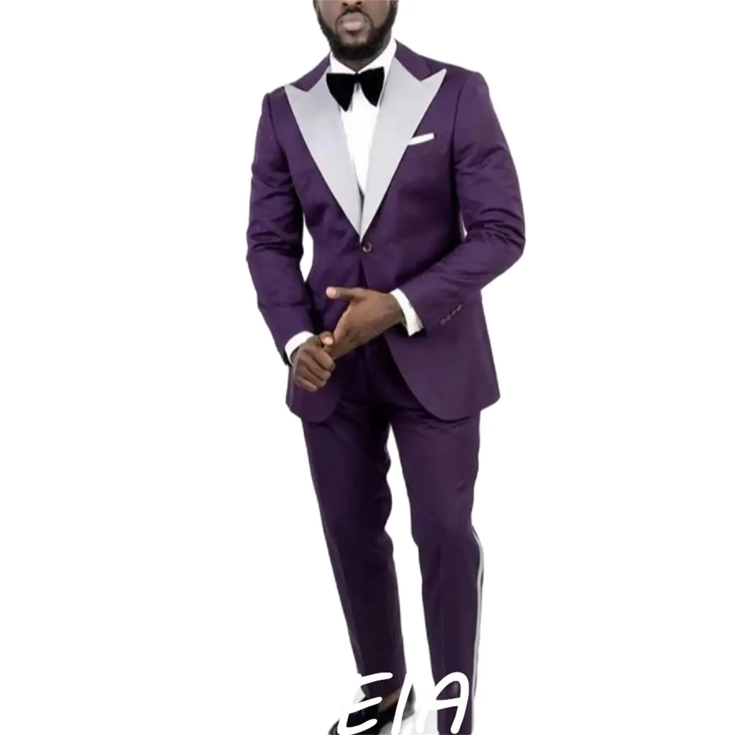 

Men's Suits 2023 Arrival Purple Men Slim Fit Single-Breasted 2 Pieces Spring Summer Wedding West Coat Man Groom Formal