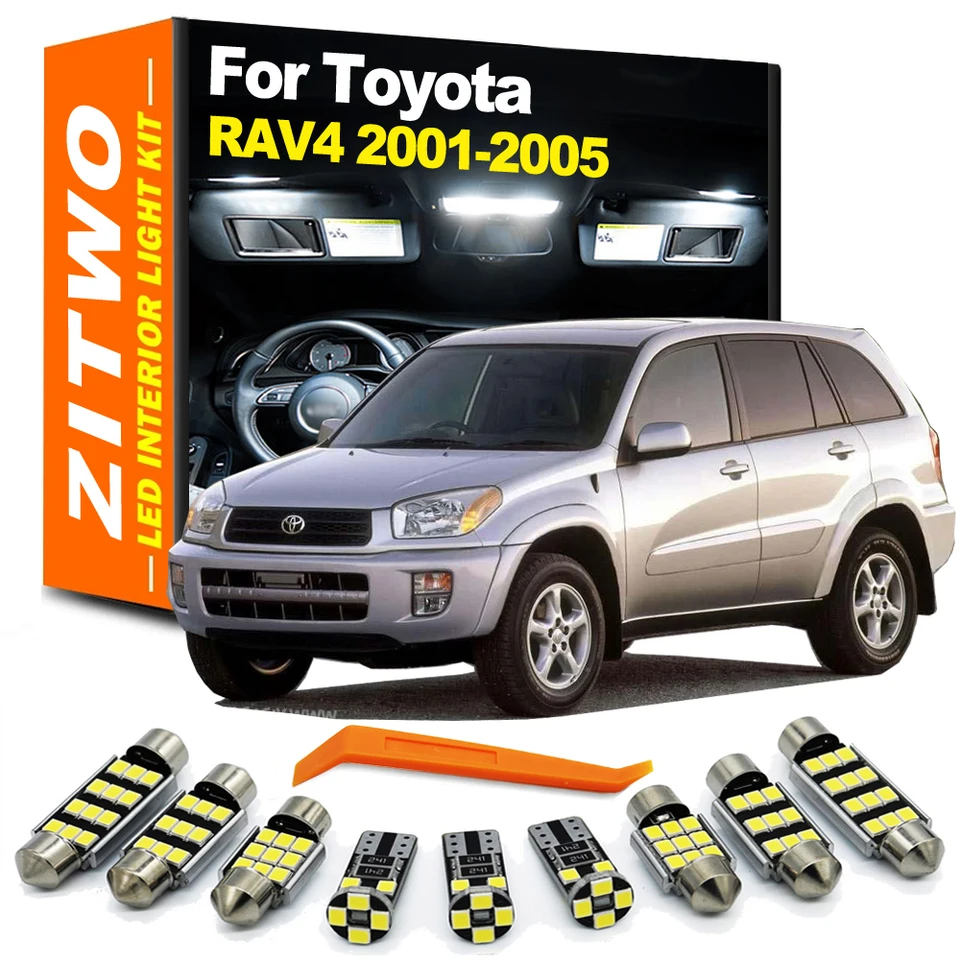 KOQECGT Kit luci Interne a LED per mappe, per Toyota RAV4 RAV 4 XA10 20 30 40 50 1998-2016 2017 2018 2019 2020 2021 Lampadine a LED per Auto