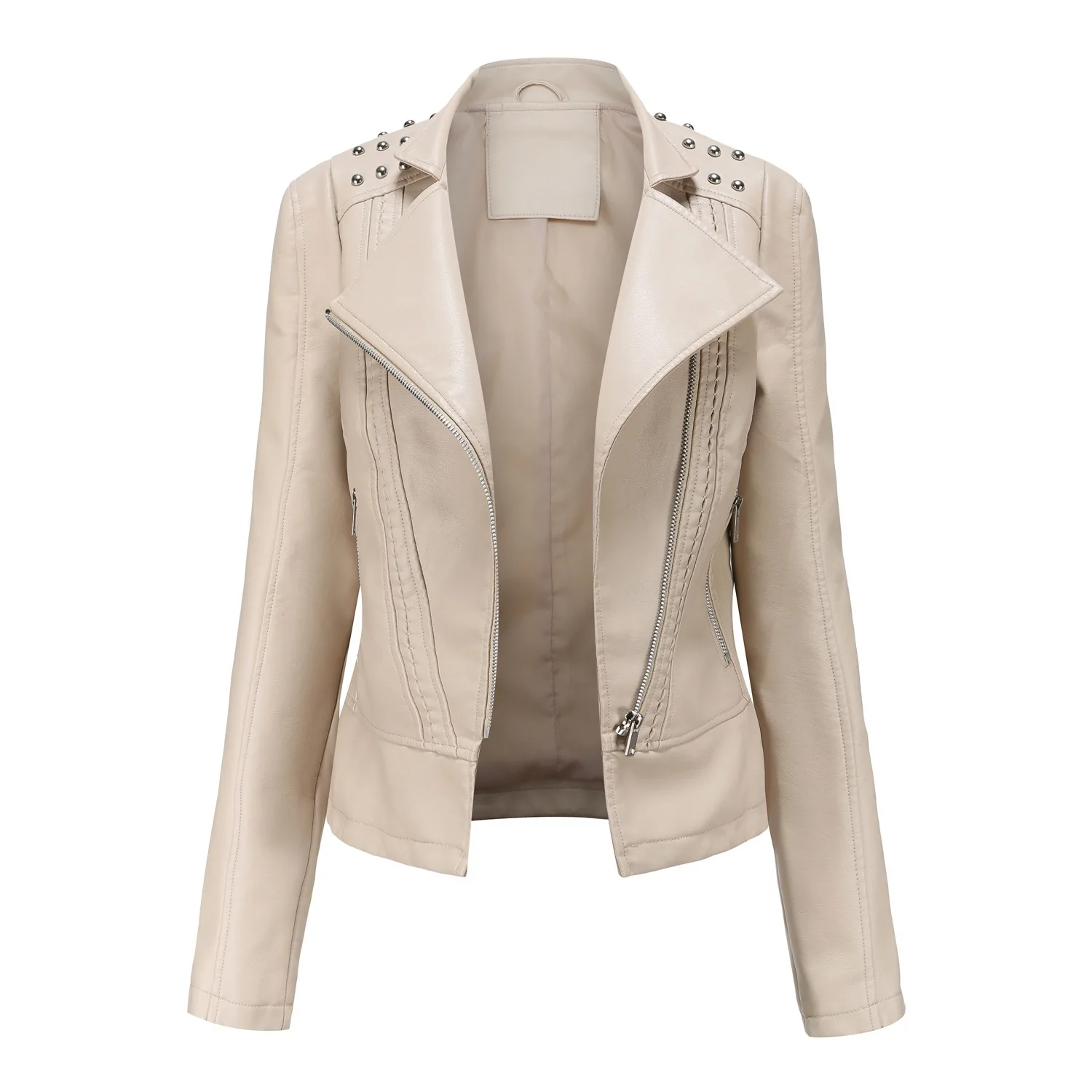 2020wish new European code spring and autumn women's PU leather jacket slim thin coat ladies motorcycle suit