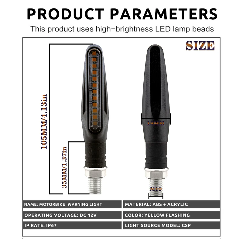 Motorcycle Turn Signal Lights 2PCS Universal LED 12v IP68 Waterproof Amber Flasher Indicator Blinker Rear Lights Lamp Accessories motorcycle turn signal lights