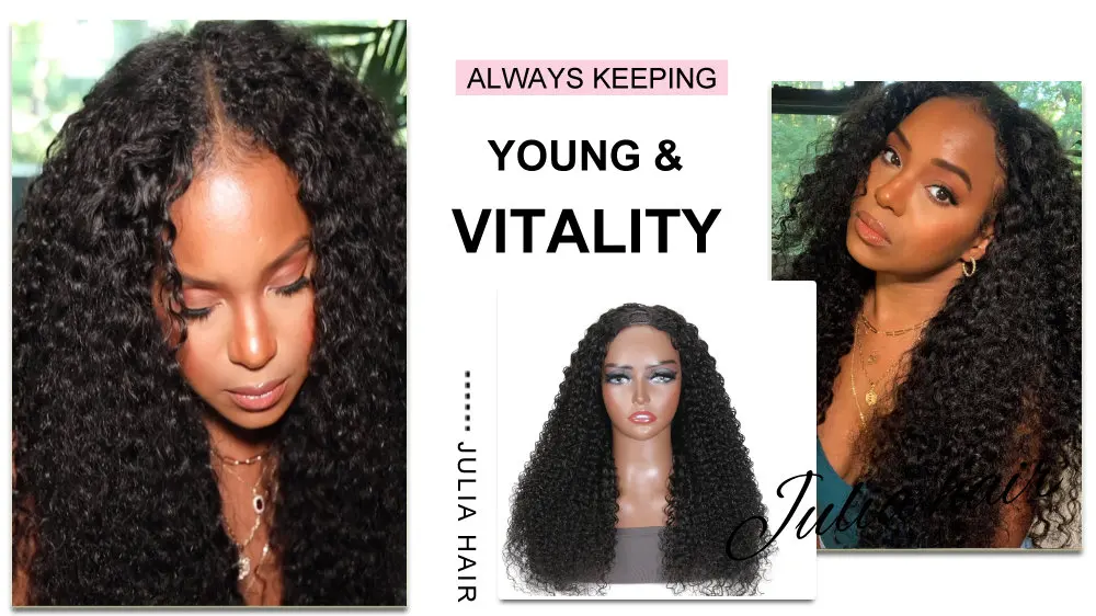 Ali Julia Malaysian Curly Headband Wig Human Hair Glueless Headband Scarf Wig Natural V Part Wig Human Hair No Leave Out