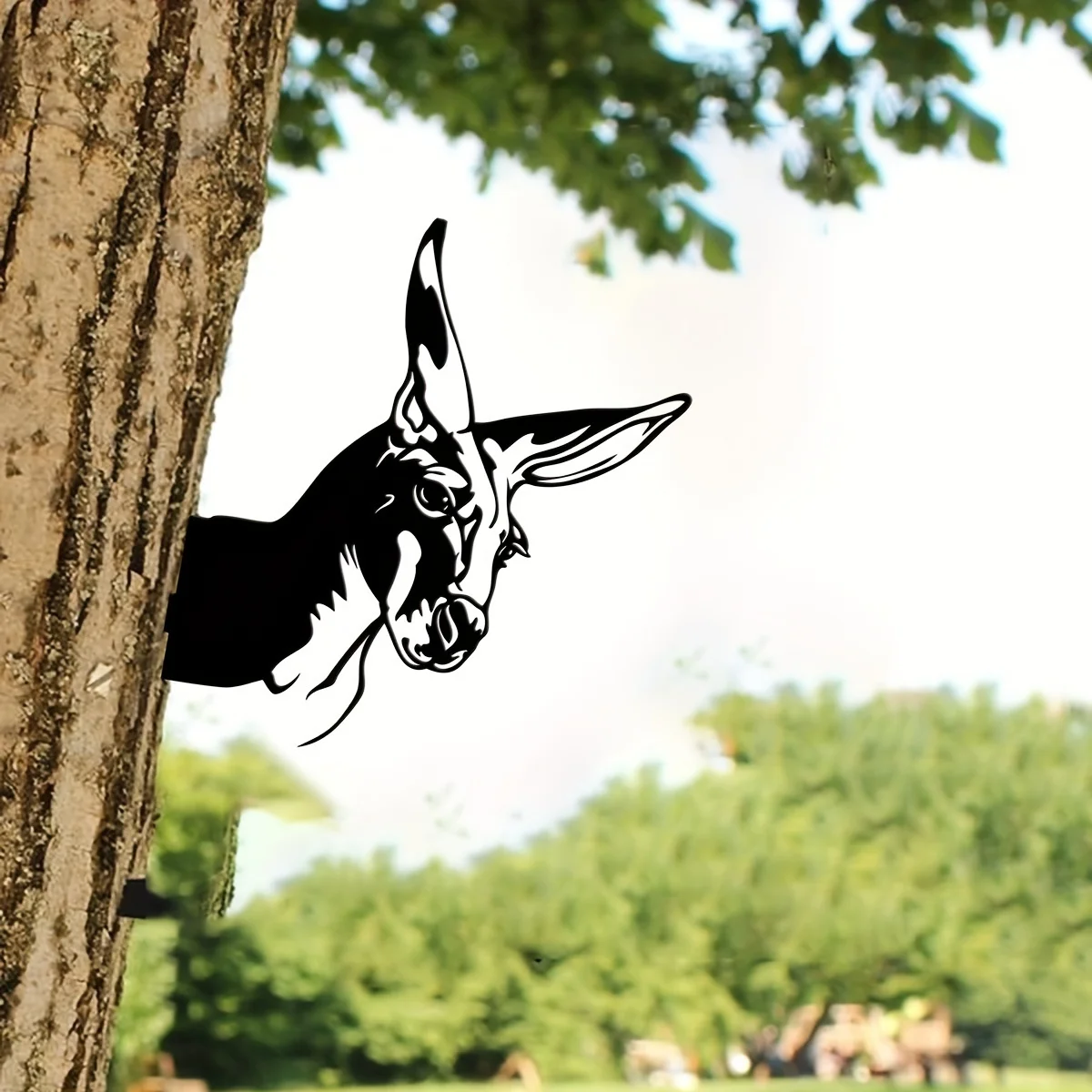 

Kangaroo Head Life Metal Tree Stake,Funny Australian Animal Marsupial Jump Tree Metal Art Welcome Sign