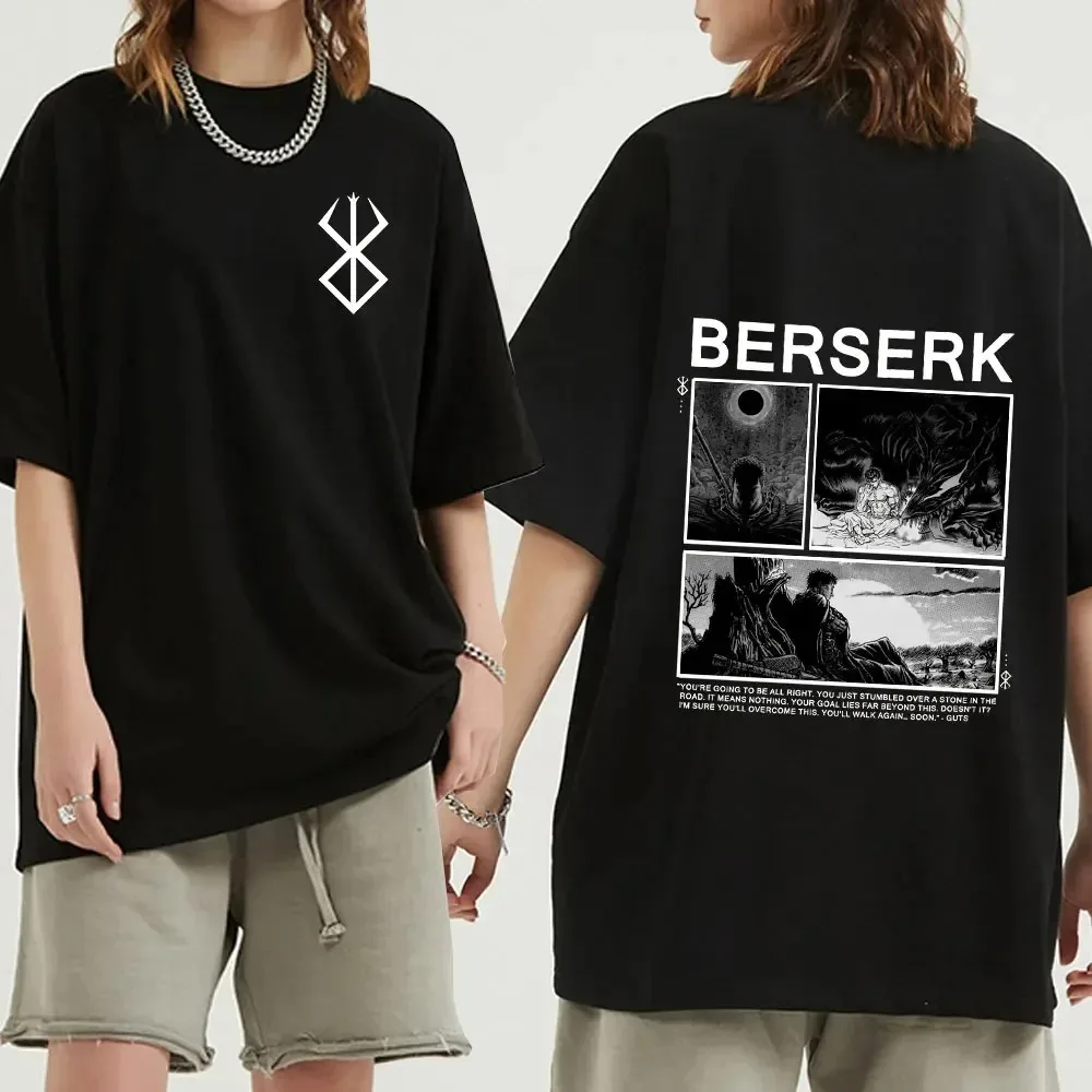 

Teenager Summer Men's Tshirt Berserk Guts T Shirt Manga Swordsman Gatsu Sacrifice Zodd Anime Tshirts Fashion Double Sided Shirts