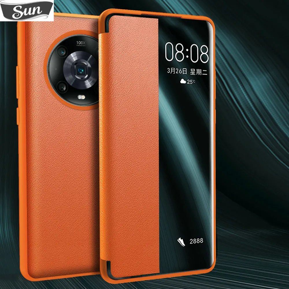 

Флип-чехол для Honor Magic 4 Pro 5, Кожаный противоударный чехол-книжка с окошком для HUAWEI Honor Magic 5 4 Pro, Защитные Чехлы