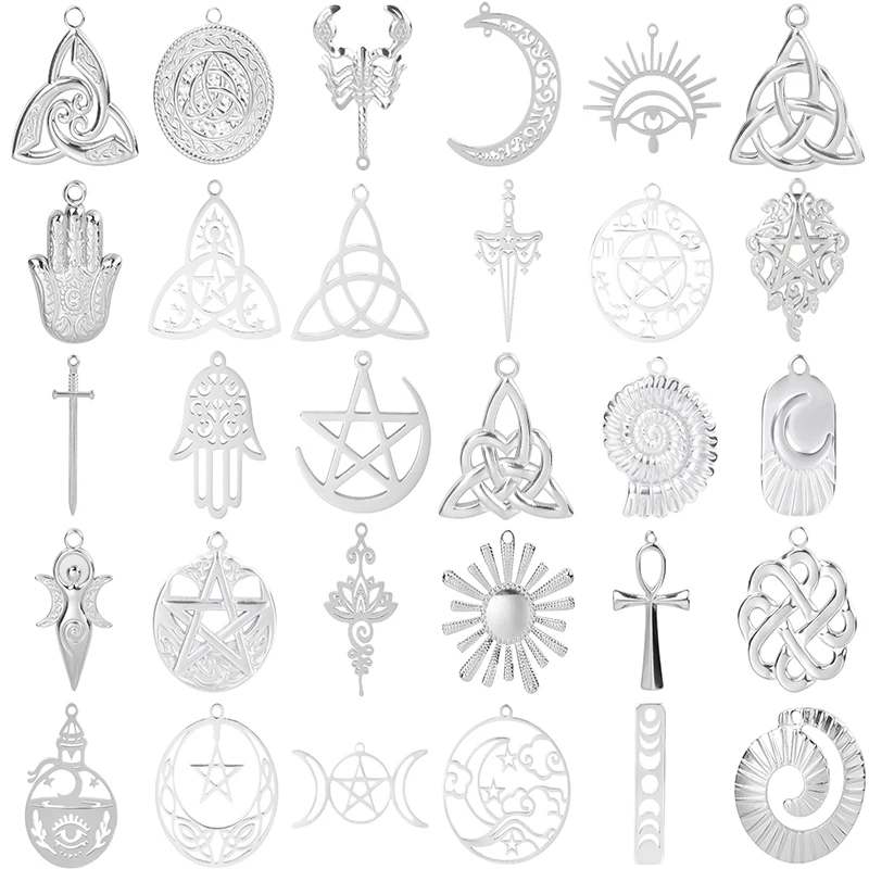 Stainless-Steel-Witchcraft-Knot-Charms-Sol-Lua-Espada-Sem-Fade-Sorte ...