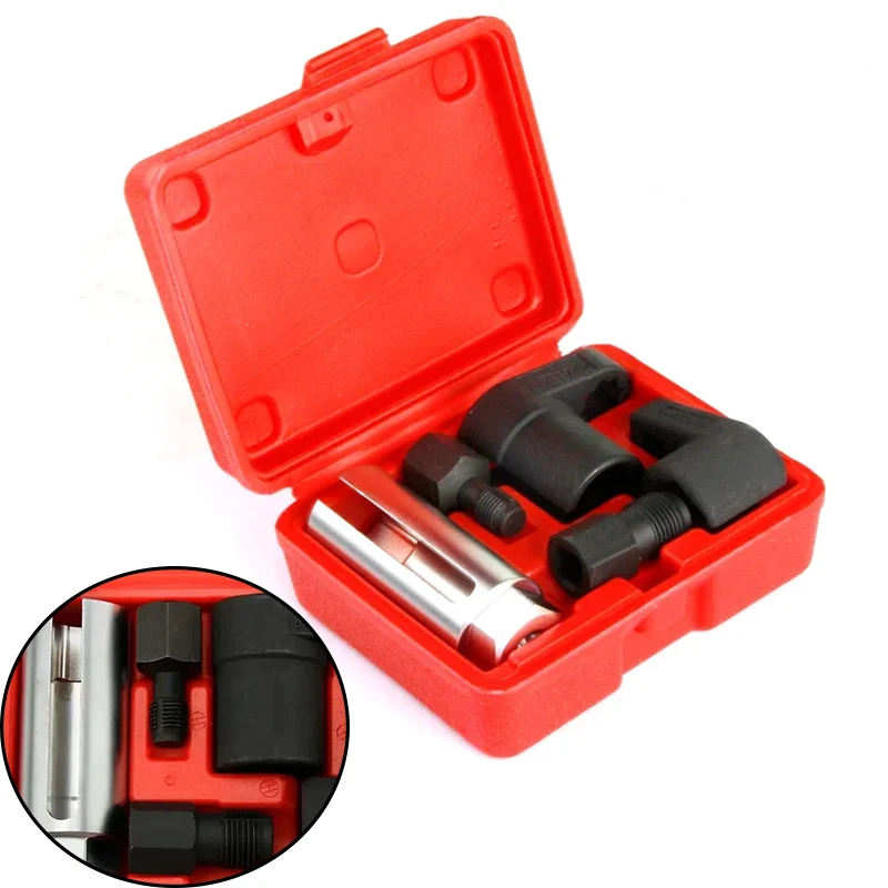 

5pcs Oxygen Sensor Wrench Kit Thread Chaser Tool Fit for Auto O2 Socket Removal Install Offset Vacuum Sensor Socket