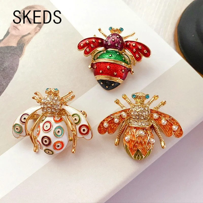 Broche De Abeja Con Diamantes De Imitación, Broche De Solapa De