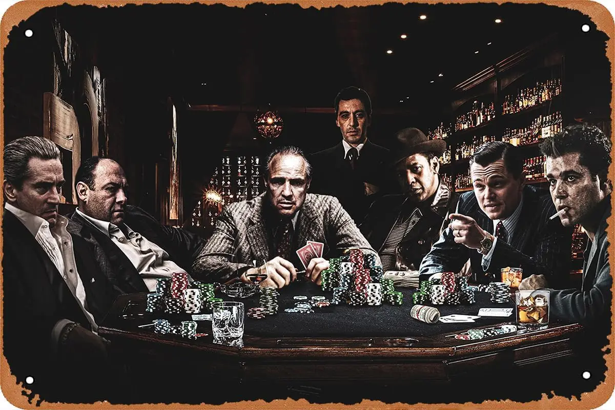 Gangsters Playing Poker Wall Decor, Cartaz do filme Padrinho, Sinal de  Metal Retro para Bar, Homem Caverna, Escritório, Casa, Presente, 12 -  AliExpress, image size:1200x800