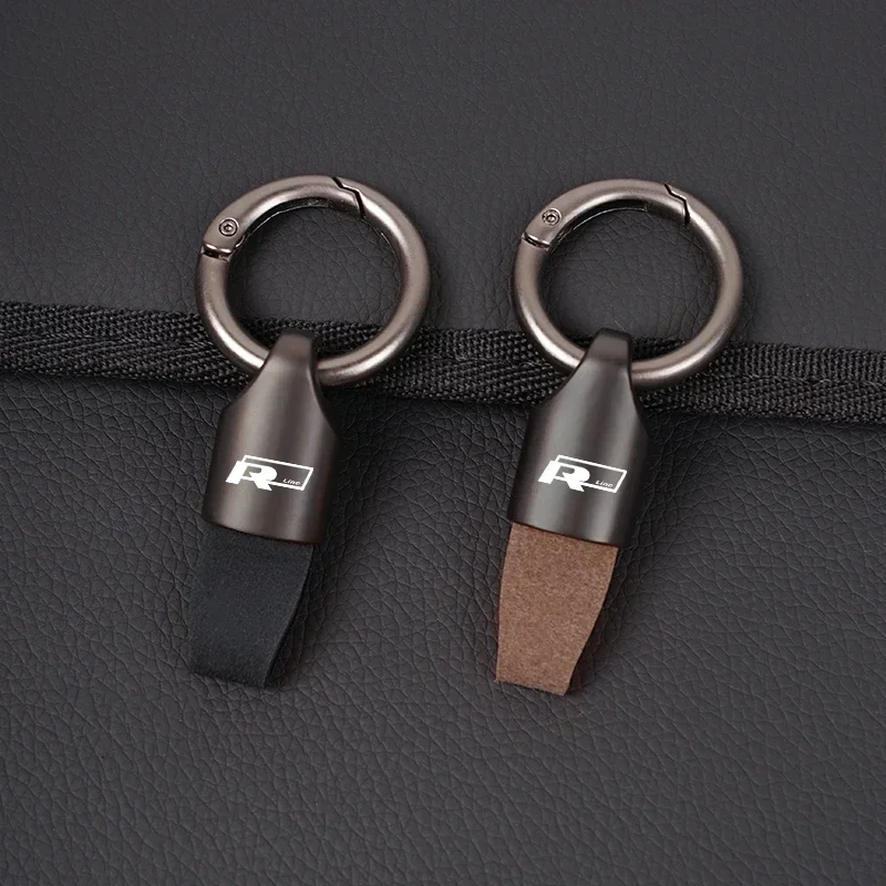 Golf R Keychain R Logo Car Suede Keychain Emblem Keyring Accessories For VW R Line GTI Atlas ...