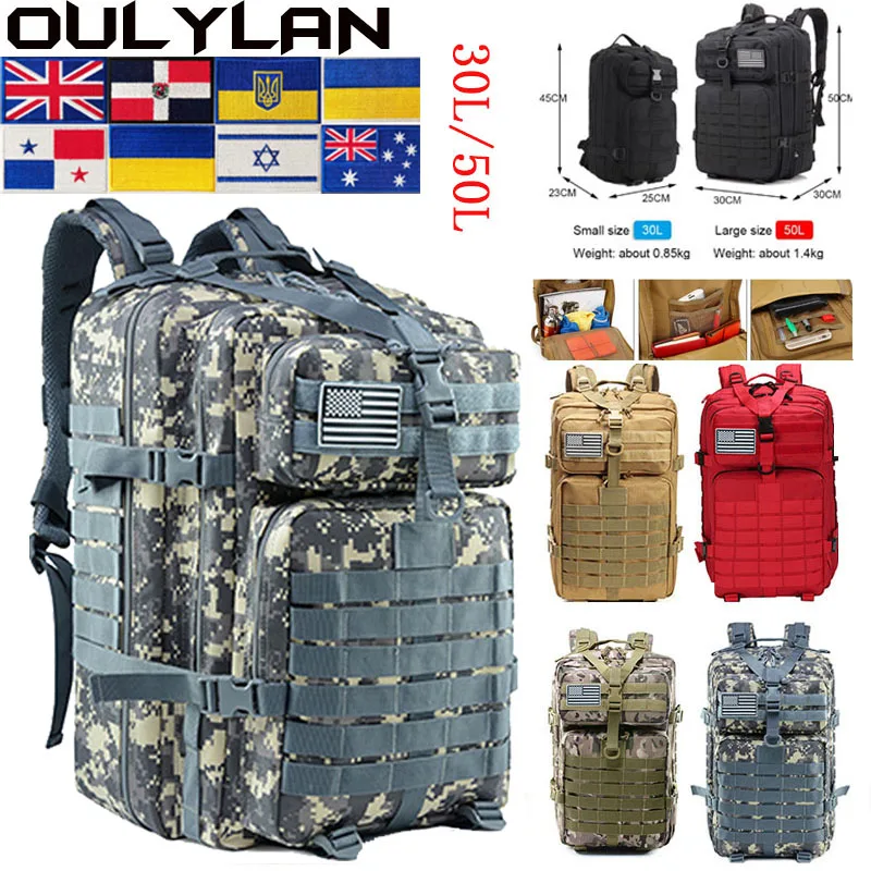 

30L 50L 3P Tactical Backpack Army Men Outdoor Military Bag Camping Tactical Rucksack Hiking Sports Trekking Climbing Molle Pack