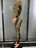 Sexy Luxury Fashion Long Sleeves Diamond Rompers Club Dance Stage Costumes Sexy Party Playsuits Women Rhinestones Jumpsuits - Image 3