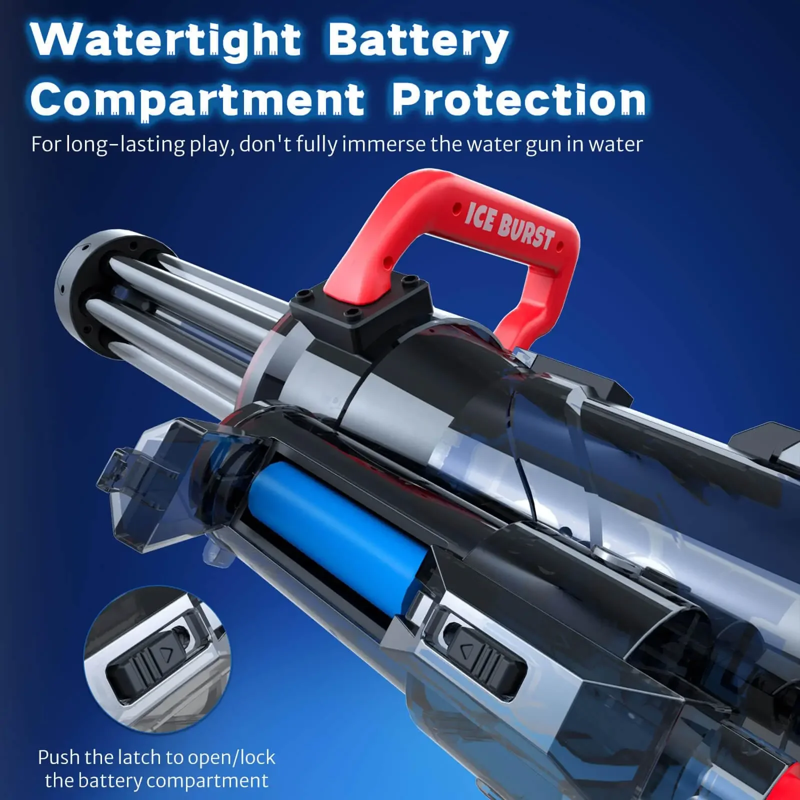 2024 Strongest Gatling Electric Water Gun Toy With Light Shooting Water Gun Summer Beach Pool Toys for Boy Adult Children Gifts 6