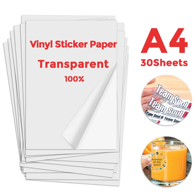 A4 Transparent Sticker Paper Inkjet  Transparent Sticker Printer Paper -  80 A4 - Aliexpress