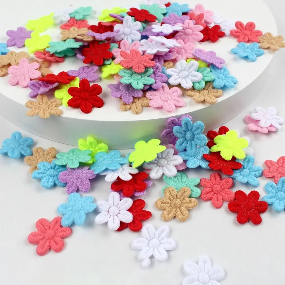 Colorful Felt Cloth Flower Stickers for DIY Crafts and Hair Accessories