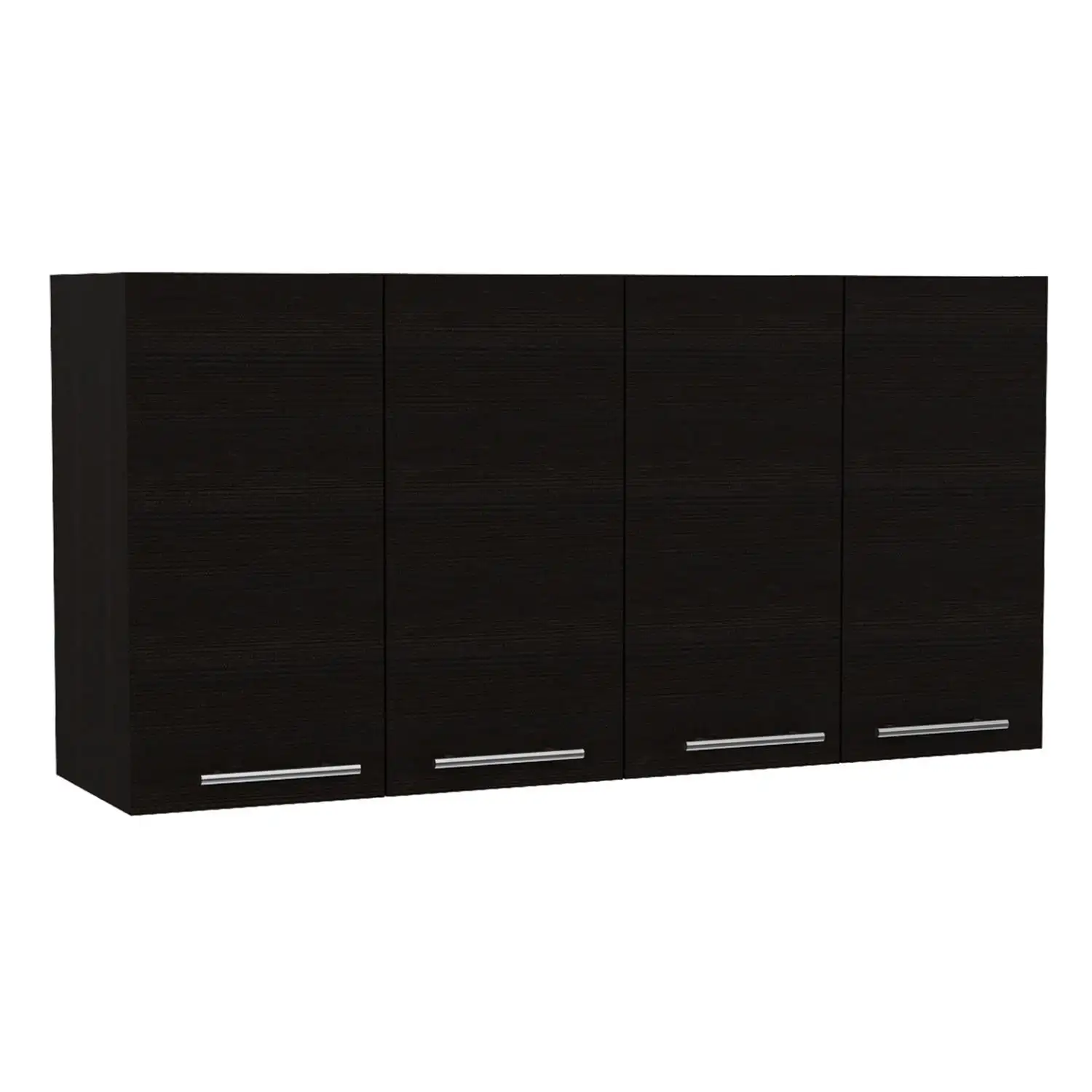 120 Wall Cabinet, Four Doors, Two Cabinets, Two Shelves Black 4