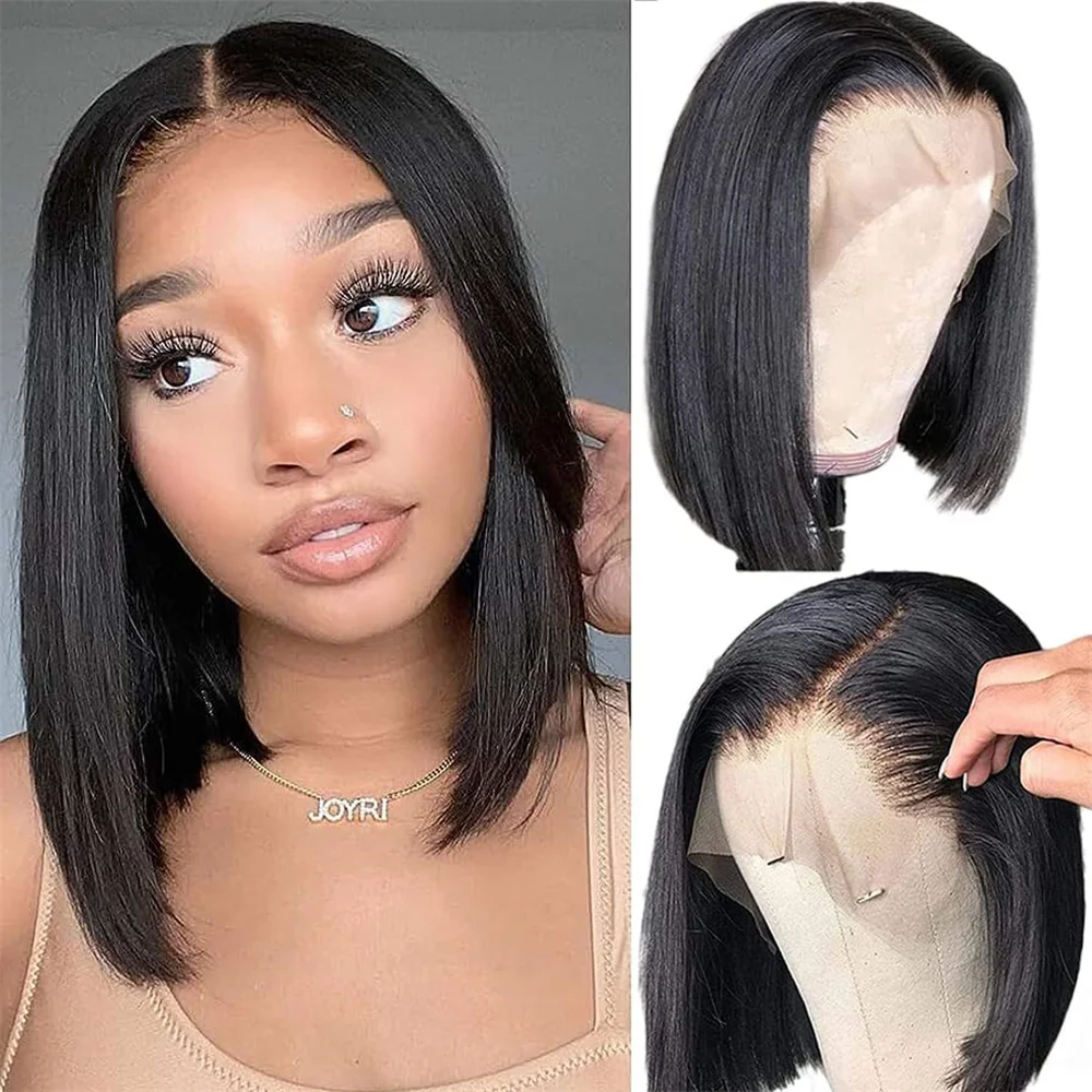 

Bob Wig Human Hair 13x4 Frontal Lace Wig 180% Density Bob Lace Front Wigs Human Hair Pre Plucked Short Bob Glueless Wig Straight
