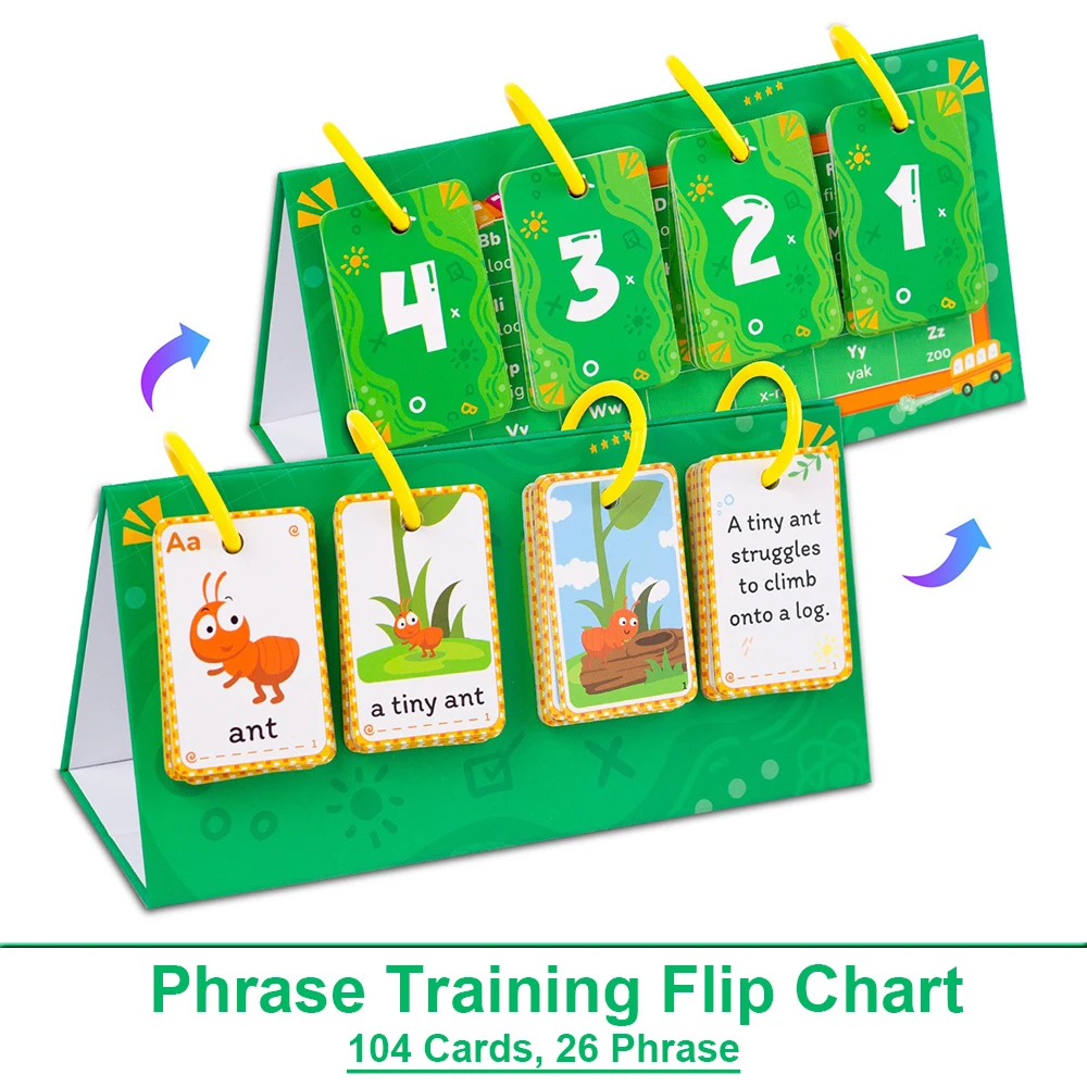 Educational Learning Toy Phrase Training Flip Chart Activity Educational Learning Tool Word Games Special Education Speech Therapy Teacher Teaching Aids