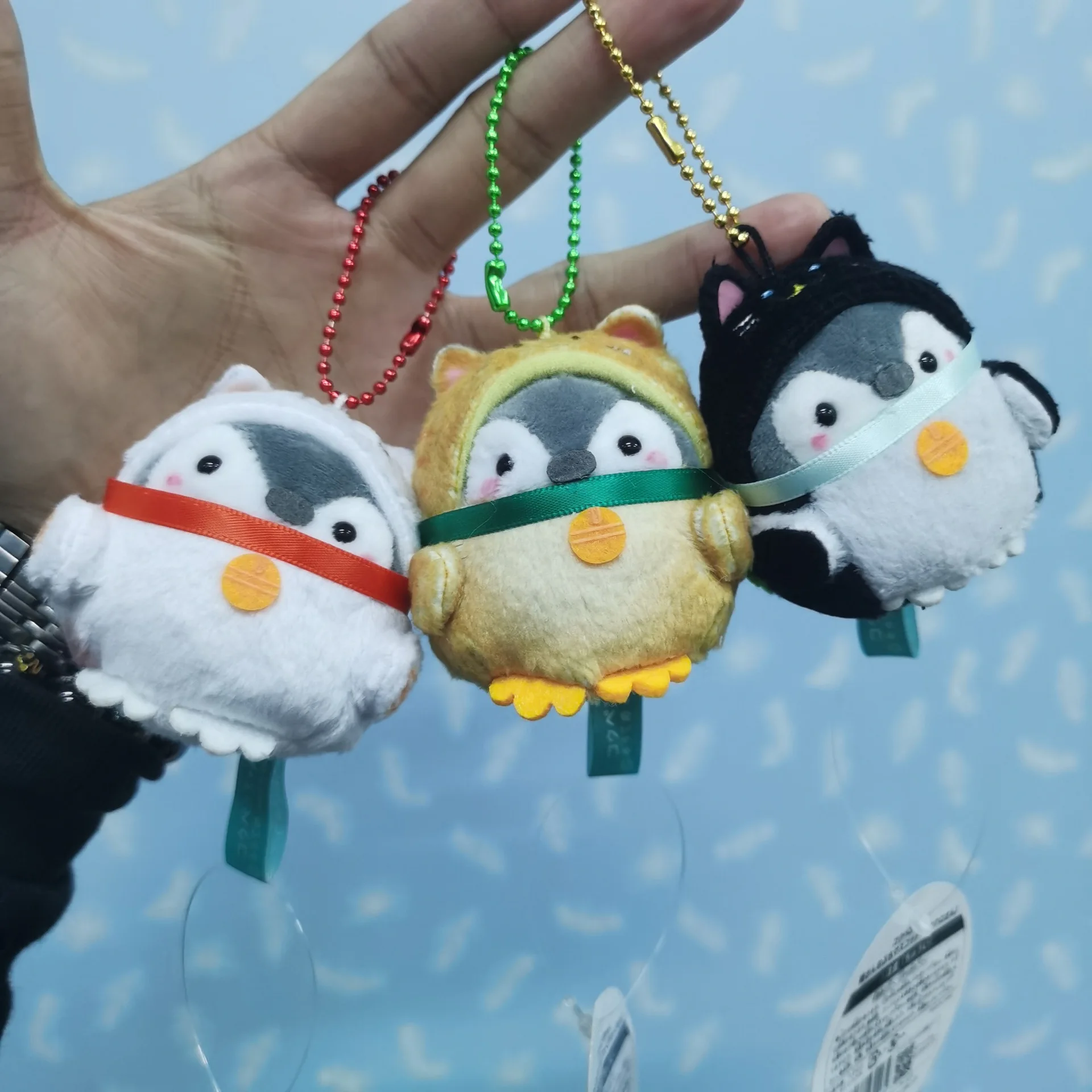 Cute Lucky Cat Keychains Creative Penguin Plush Doll Keychain For Bag Pendant Kawaii Penguin Keychain Stuffed Doll Keyrings 2024