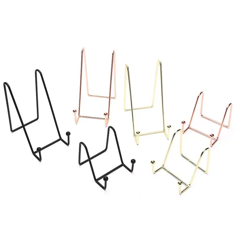 플레이트 디스플레이 스탠드 사진 이젤 금속 플레이트 스탠드 홀더, 사진 프레임, 사진 장식 접시, 탁상 아트, 1 PC