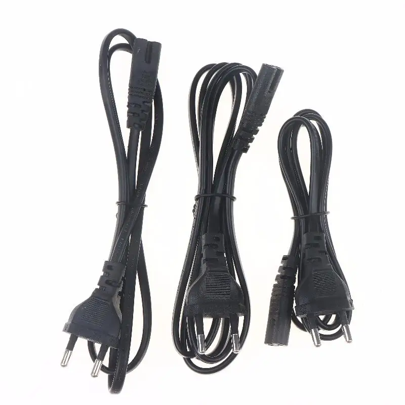 100/150cm EU 플러그 전원 공급 어댑터 100/150cm 2구 연장 코드 EU 전원 케이블 C7 8자형 유로 전원 코드