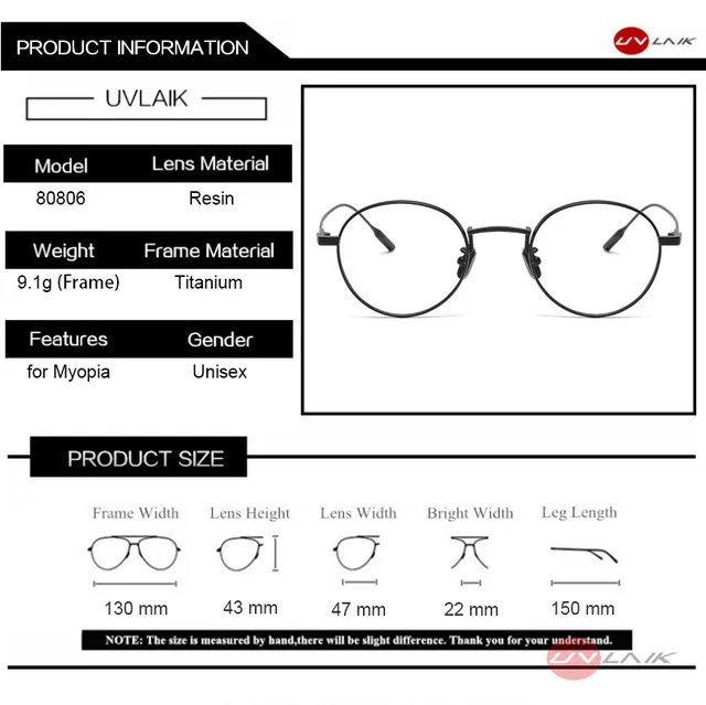 2022 Pure Titanium Glasses Frame Women Luxury Brand Vintage Round  