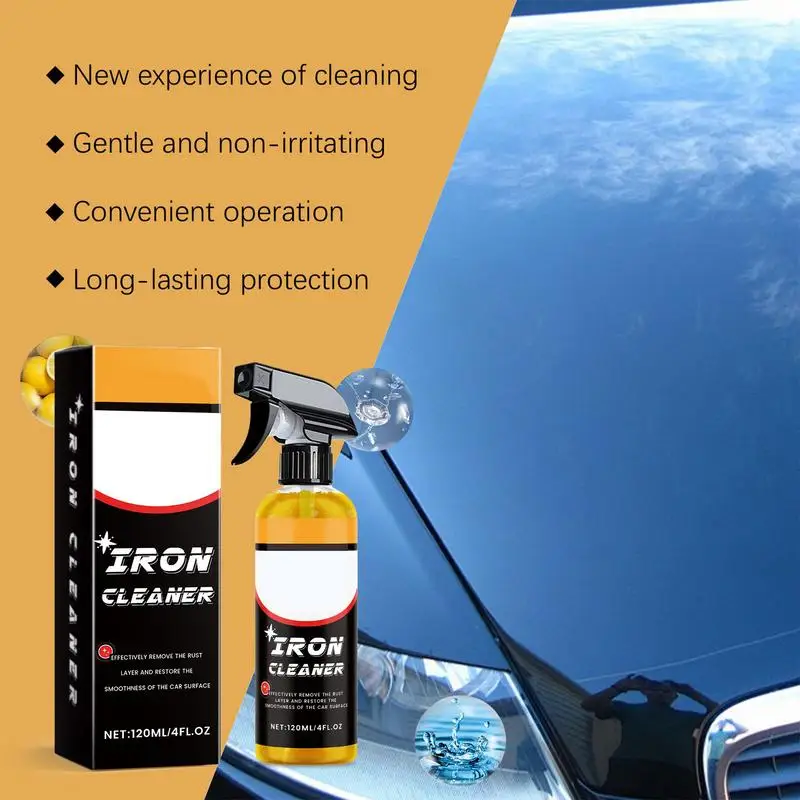 Car Iron Remover 120ml Car Iron Remover Spray Automobile Maintenance Supplies Multi-purpose Automobile Cleaning Tool For