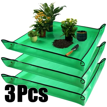 Plant Repotting Mat Waterproof Gardening Pots Mat Transplanting Flower Control Potting Tray Folding Succulent Soil Change Mat