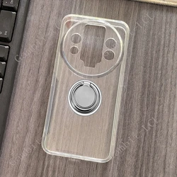 Durable TPU Soft Silicone Phone Case with Back Ring Holder Bracket for Oukitel WP200 Pro (Ring Case Clear)