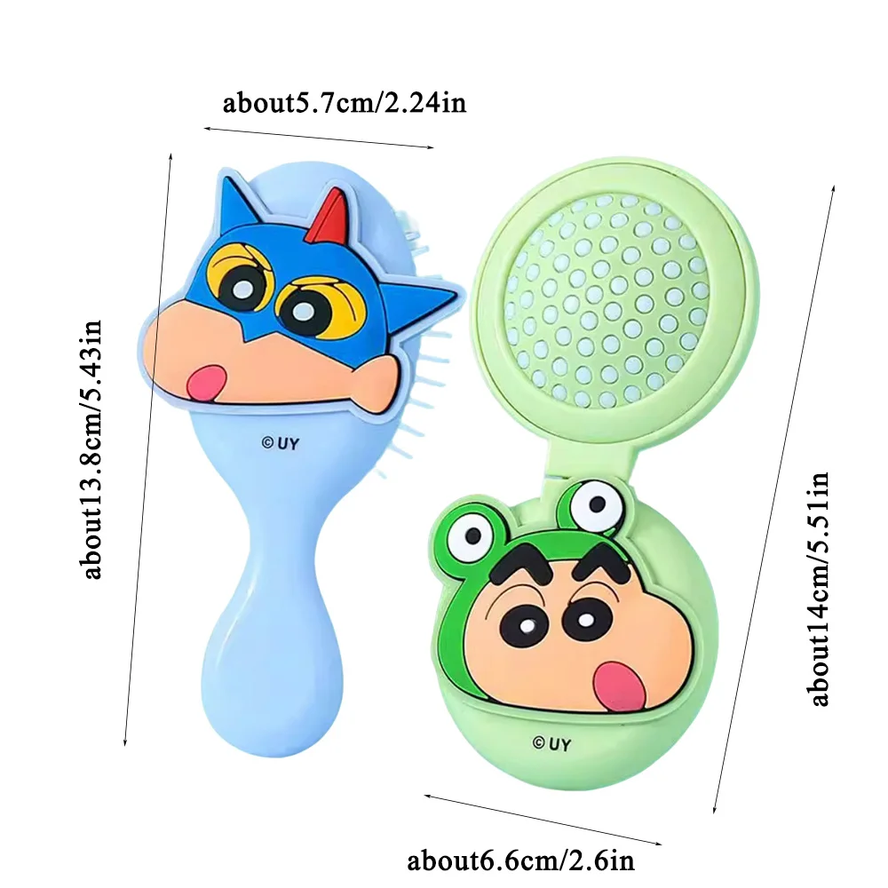 Crayon Shin-Chan Cute Cartoon Folding Mirror Comb – Portable Personal Care Cushion Comb Gift